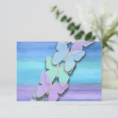 RSVPバタフライターコイズパープルウォーター色 招待状 (スタンド正面)