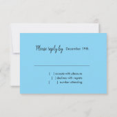 RSVPバタフライターコイズパープルウォーター色 招待状 (裏面)