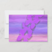 RSVPバタフライピンクパープルウォーター色 招待状 (正面)