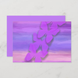RSVPバタフライピンクパープルウォーター色 招待状