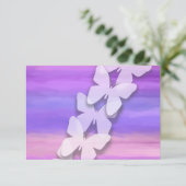 RSVPバタフライピンクパープルウォーター色 招待状 (スタンド正面)