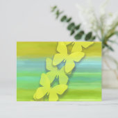 RSVPバタフライブルーグリーンイエローウォーター色 招待状 (スタンド正面)