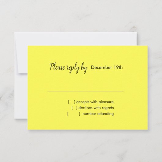 RSVPバタフライブルーグリーンイエローウォーター色 招待状 (裏面)