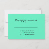 RSVPバタフライブルーグリーンイエローウォーター色 招待状 (裏面)