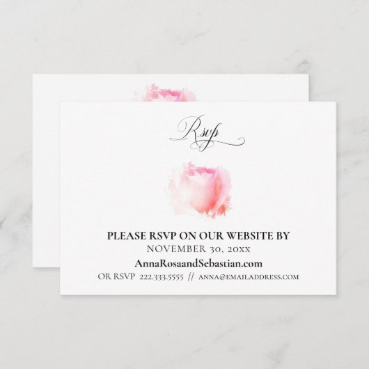 *~* RSVPバラの結婚フローラWebサイトのエンクロージャ エンクロージャーカード (正面/裏面)