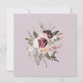 *~* RSVPバラフローラBurgandy AR15 +結婚s 招待状 (裏面)