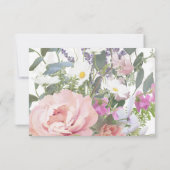 RSVPバラ金ゴールドフェイクグリッターワイルドフラワーフローラ 出欠カード (裏面)