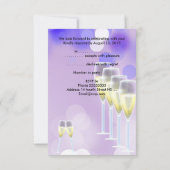 RSVPバースデーパーティーパープルシャンパングラス 出欠カード (裏面)