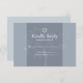 RSVPバー（ユダヤ教の）バル・ミツバーダスティブルーツリーオブライフ 出欠カード (正面/裏面)