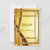 RSVPバー（ユダヤ教の）バル・ミツバー招待状金ゴールド2 招待状 (裏面)