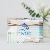 RSVPビーチフロントド結婚ルフィンズ 出欠カード (スタンド正面)