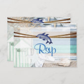 RSVPビーチフロントド結婚ルフィンズ 出欠カード (正面/裏面)