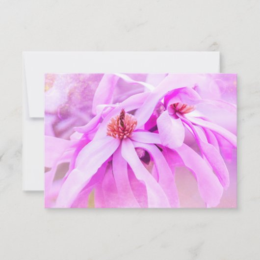 RSVPピンクかわいらしの花 出欠カード (正面)