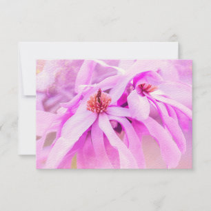 RSVPピンクかわいらしの花 出欠カード