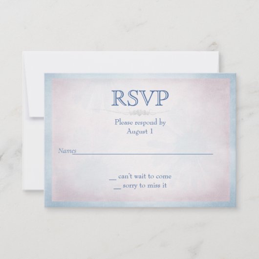 RSVPピンクと青縁ど 出欠カード (正面)