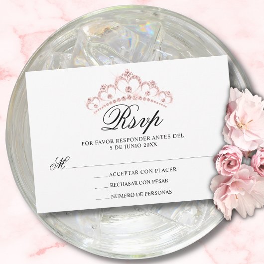 RSVPピンクキンセスペインのーニェラカンス 出欠カード