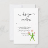 RSVPピンクチューリップウォーターのカラーフローラ 出欠カード (正面)