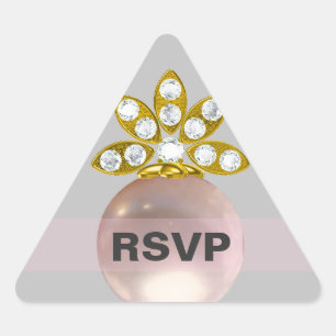 RSVPピンクパールグレー 三角形シール