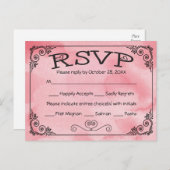 RSVPピンク&ホワイトハートの愛の手 – メニュー (正面/裏面)