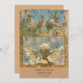 *~ RSVPピーコックヴィンテージビクトリアンQR AR24結婚s 招待状 (正面/裏面)