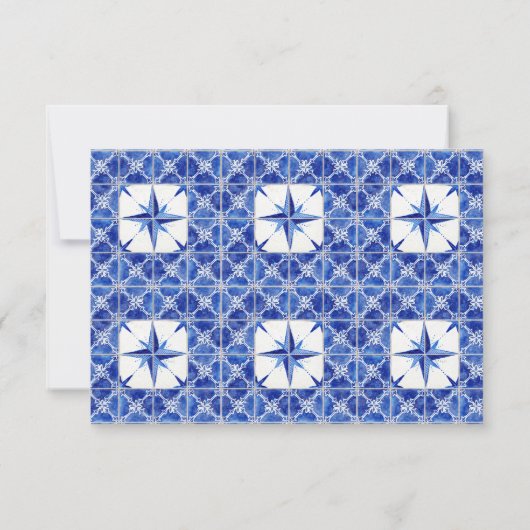 RSVPファームハウスファームラピスブルーホワイトウッド素朴 出欠カード (裏面)