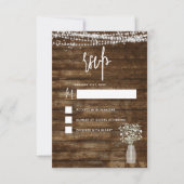 RSVPファームハ素朴ウス文字列ライトカントリー 招待状 (正面)
