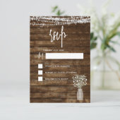 RSVPファームハ素朴ウス文字列ライトカントリー 招待状 (スタンド正面)