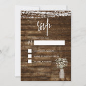 RSVPファームハ素朴ウス文字列ライトカントリー 招待状 (正面)