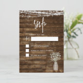 RSVPファームハ素朴ウス文字列ライトカントリー 招待状 (スタンド正面)