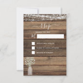 RSVPファームハ素朴ウス文字列ライトカントリー 招待状 (正面)