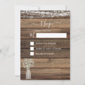 RSVPファームハ素朴ウス文字列ライトカントリー 招待状 (正面)