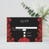 RSVPフェアユタリーレッドローズ結婚ズ エンクロージャーカード (スタンド正面)