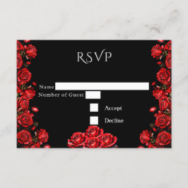 RSVPフェアユタリーレッドローズ結婚ズ エンクロージャーカード