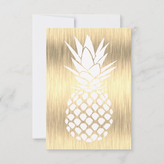 RSVPフェイク金ゴールドフォイルPineapple Tropical結婚's 出欠カード (裏面)