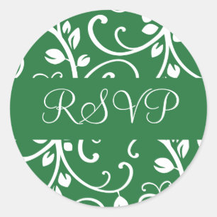 RSVPフローラつる植物封筒シール ラウンドシール