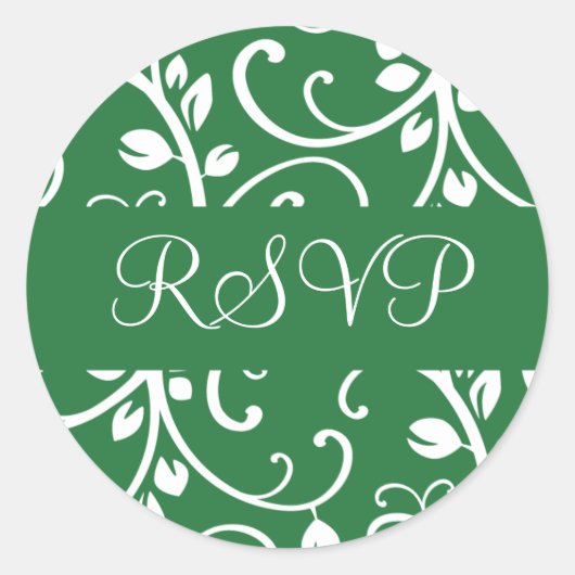 RSVPフローラつる植物封筒シール ラウンドシール (正面)