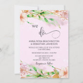 *～* RSVPフローラジオメトリAR15 QRを実行結婚します 招待状 (正面)