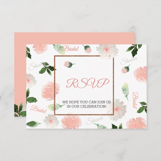 RSVPブライダルシャワーカード 出欠カード (正面/裏面)