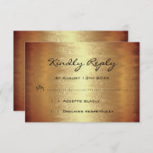 RSVPブライダルシャワーゴールデンフォイル単モダンに 出欠カード (正面/裏面)