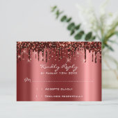 RSVPブライダル結婚ズ金ゴールドバーガンディラックスグリップ 出欠カード (スタンド正面)