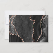 RSVPブラックアゲートバラ金ゴールドグリッター応答カード 出欠カード (裏面)