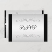 RSVPブラックシルバーラブハート全イベント 出欠カード (正面/裏面)