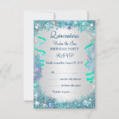 RSVPブルーアンダーザシーキンセアニェラ15誕生日 出欠カード (正面)