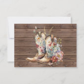 RSVPブ素朴ーツCowboy女性のカーボーイフローラ結婚 出欠カード (裏面)