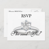 RSVPプラチナダイヤモンドリングや輪カード インビテーションポストカード (正面/裏面)