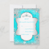 RSVPプリンセスキンセアニェラアクアブルーティール（緑がかった色） 出欠カード (裏面)