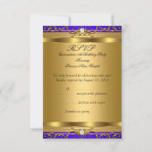 RSVPプリンセスキンセアニェラエリートブルー王室のシューズ 出欠カード (裏面)