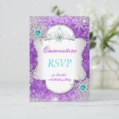 RSVPプリンセスキンセアニェラパープルティール（緑がかった色） 出欠カード (スタンド正面)