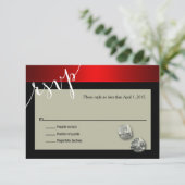 RSVPベガスのカジノの破片|の赤い銀製の黒 出欠カード (スタンド正面)