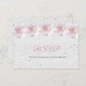 RSVPベビーシャワーカード赤面ピンク 出欠カード (正面/裏面)